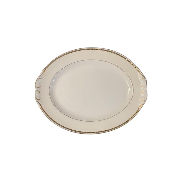 Vintage Homer Laughlin Eggshell Georgian Gold Trimmed Serving Platter G41N5 - Picture 1 of 5